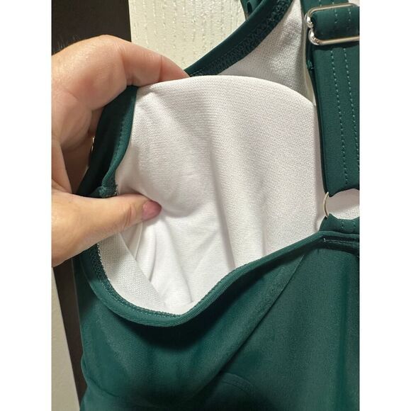 Bloomchic SZ 26 Ruffle Trim Adjustable Strap Gathered Sculpt Waist Swim Dress - Picture 6 of 16